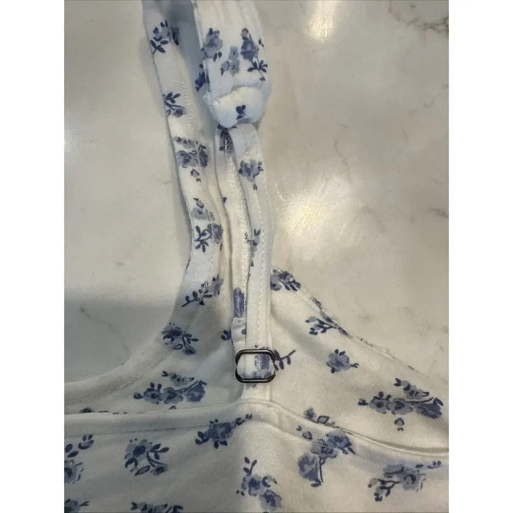 Hollister Co. Women's White and Blue Crop-top S - Picture 5 of 6